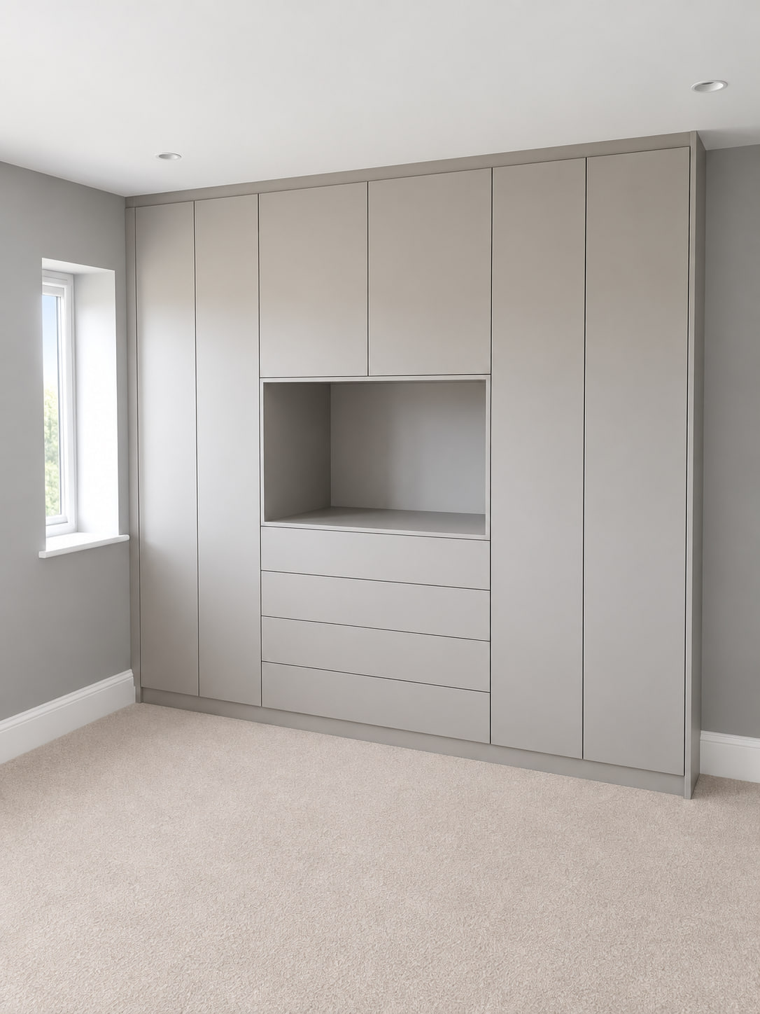 Wardrobe with television space